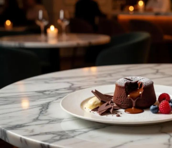 Gourmet desszert és koktél elegáns párosítása fine dining környezetben